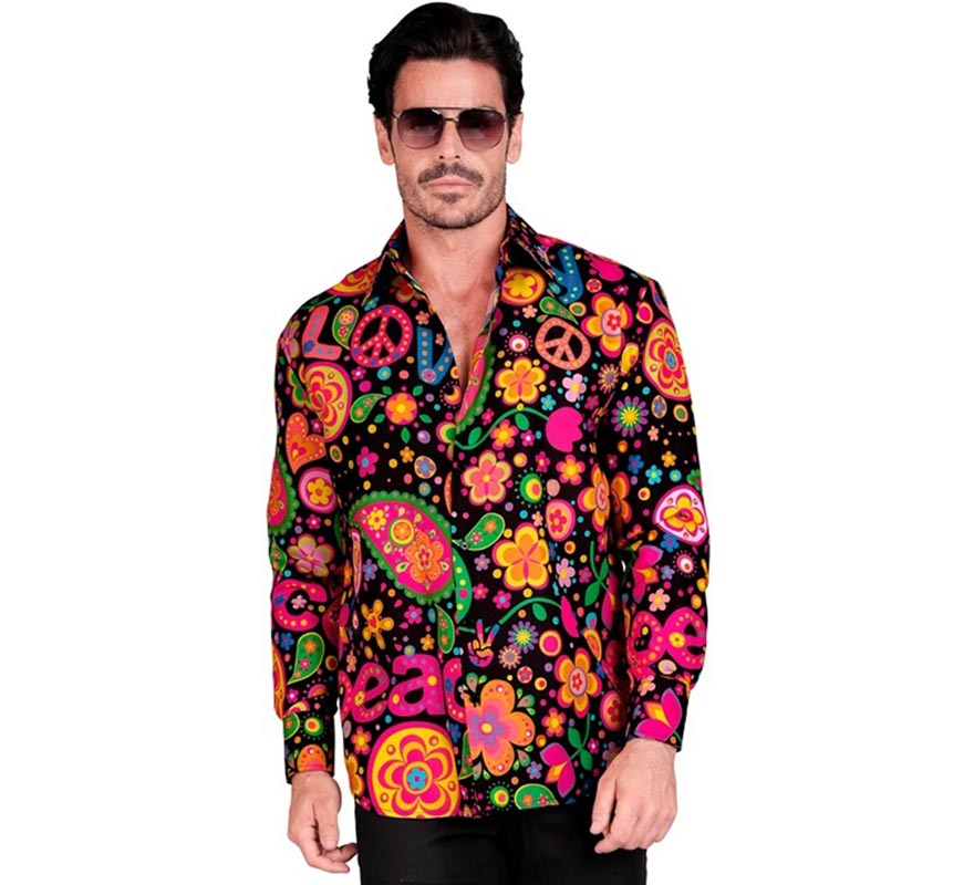 Translation missing: es.Camisa manga larga con Estampado Hippie para hombre