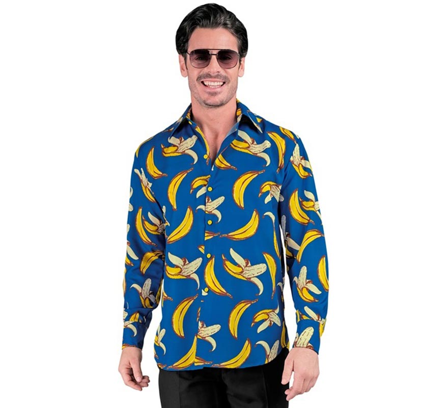Translation missing: es.Camisa manga larga con Estampado Plátanos para hombre