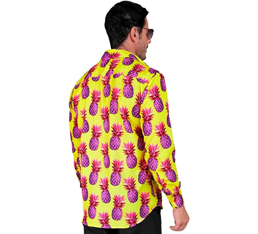 Translation missing: es.Camisa manga larga Estampada Piñas neón para hombre