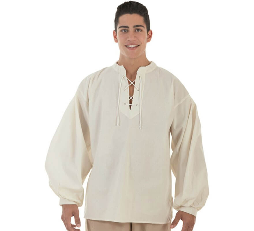 Camisa Medieval Beige para hombre