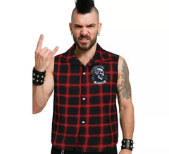 Camisa Punk a cuadros para hombre