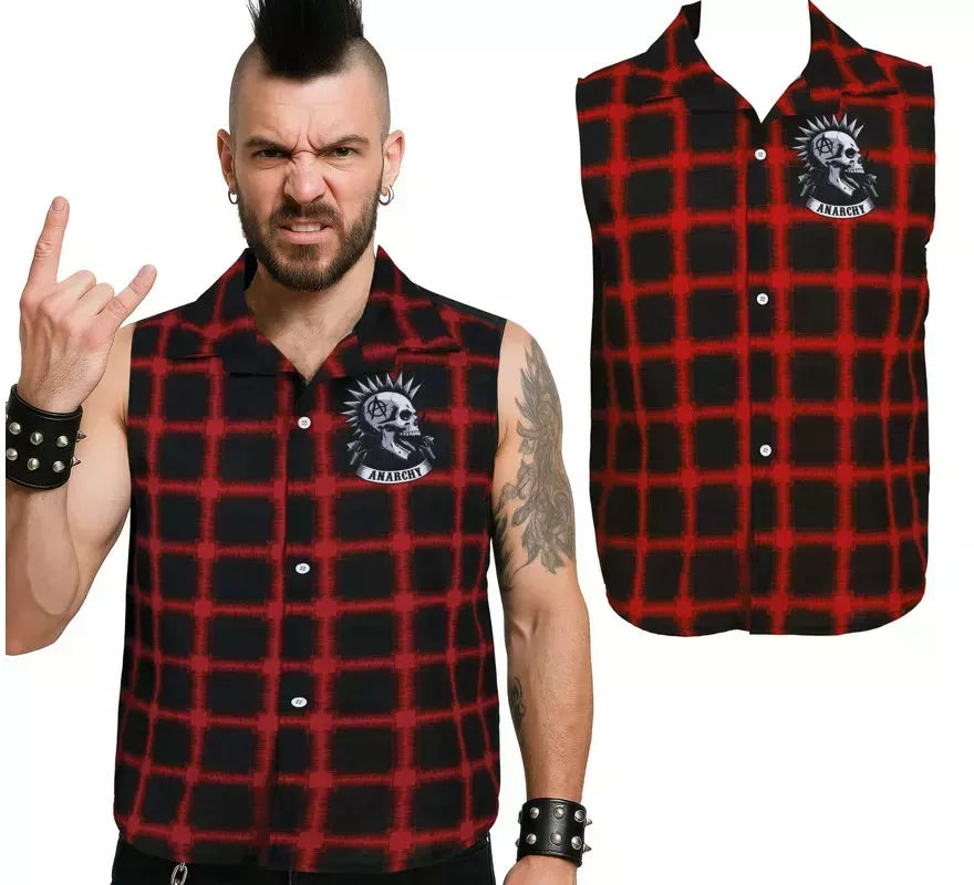 Translation missing: es.Camisa Punk a cuadros para hombre