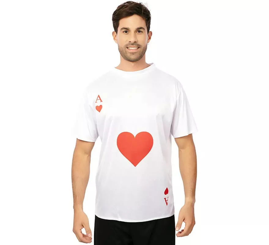 Camiseta blanca As de Corazones adulto