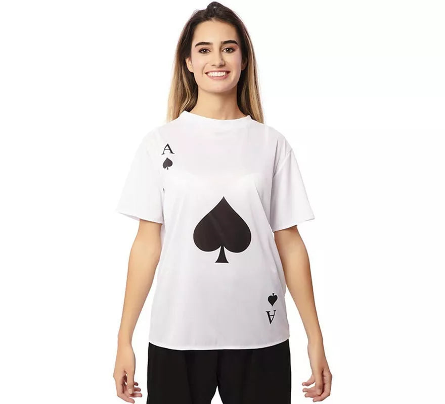 Camiseta blanca As de Picas adulto