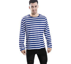 Camiseta con rayas azules y blancas para adultos