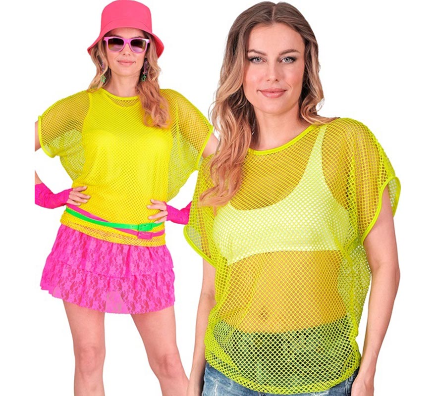 Translation missing: es.Camiseta de Malla amarilla neón para mujer