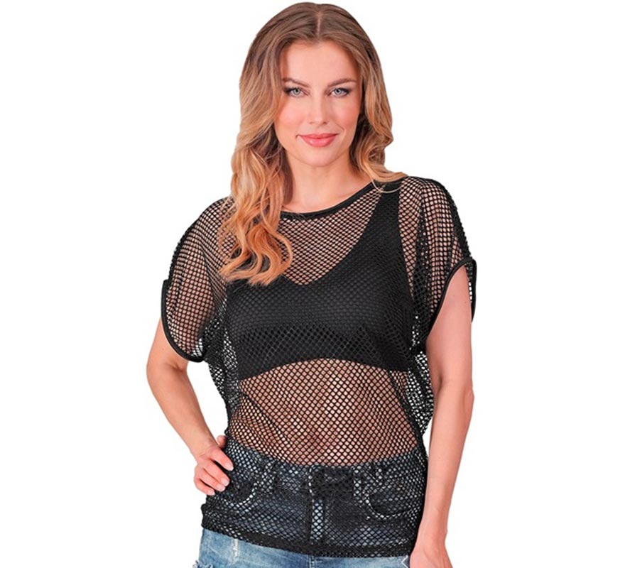Translation missing: es.Camiseta de Malla negra para mujer