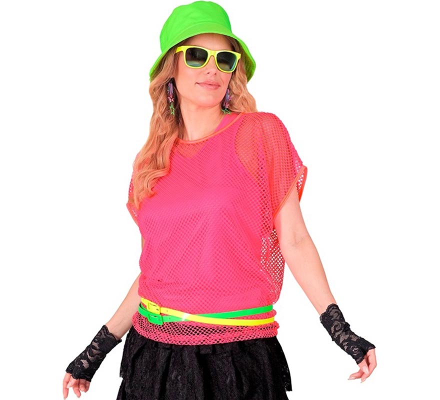 Translation missing: es.Camiseta de Malla rosa neón para mujer