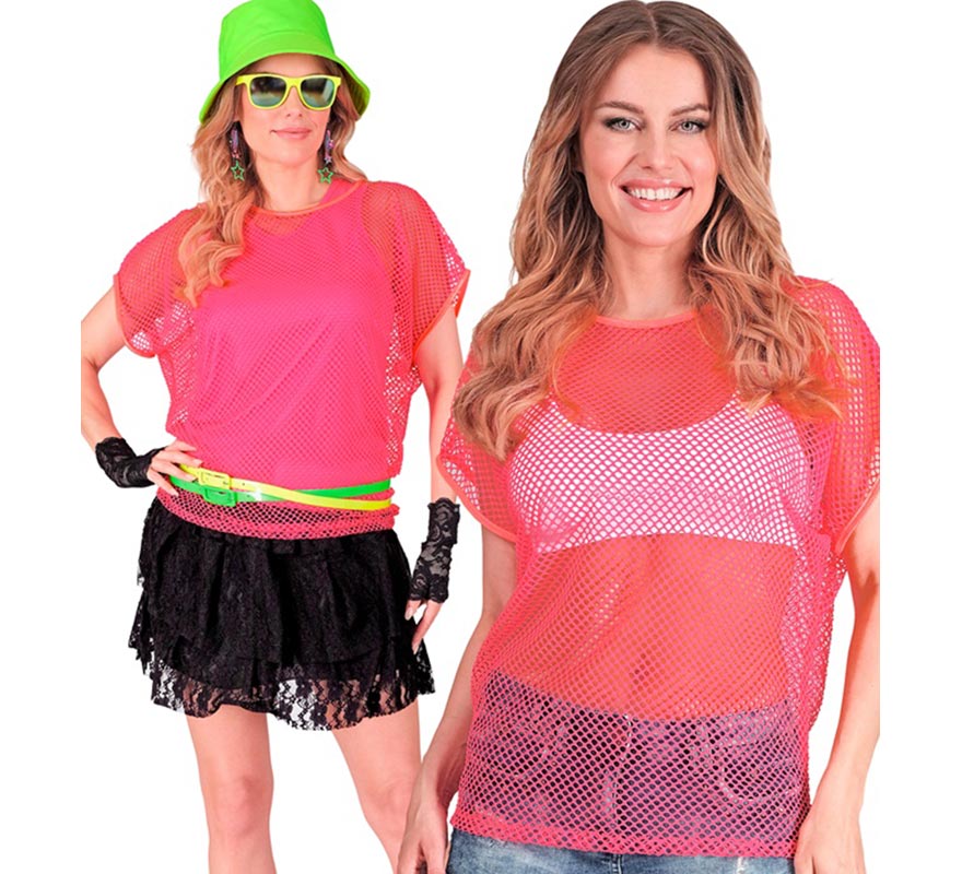 Translation missing: es.Camiseta de Malla rosa neón para mujer