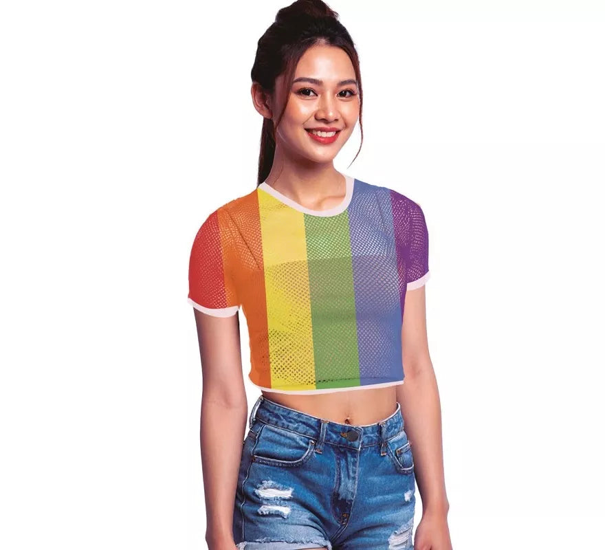 Translation missing: es.Camiseta de Rejilla Arcoíris para mujer