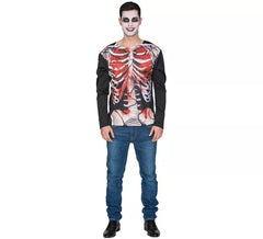 Camiseta Disfraz de Esqueleto Zombie para hombre