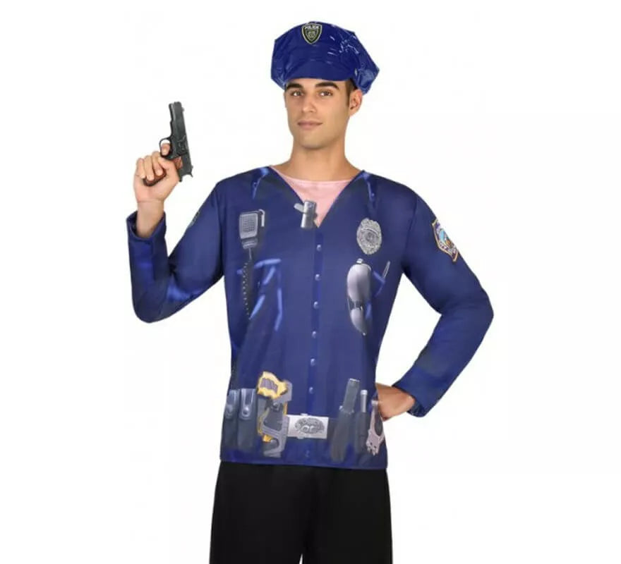 Translation missing: es.Camiseta disfraz de Policía para hombre
