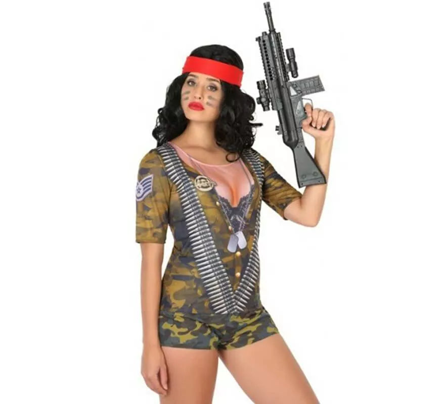 Translation missing: es.Camiseta disfraz de Soldado Camuflaje para mujer
