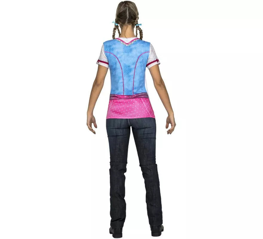 Translation missing: es.Camiseta disfraz de Tirolesa azul y rosa para mujer