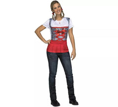 Camiseta disfraz de Tirolesa roja para mujer