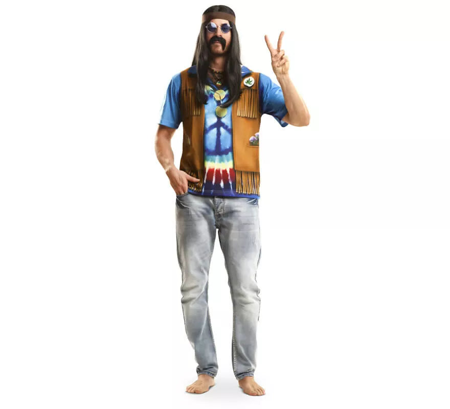 Translation missing: es.Camiseta disfraz hippie para hombre