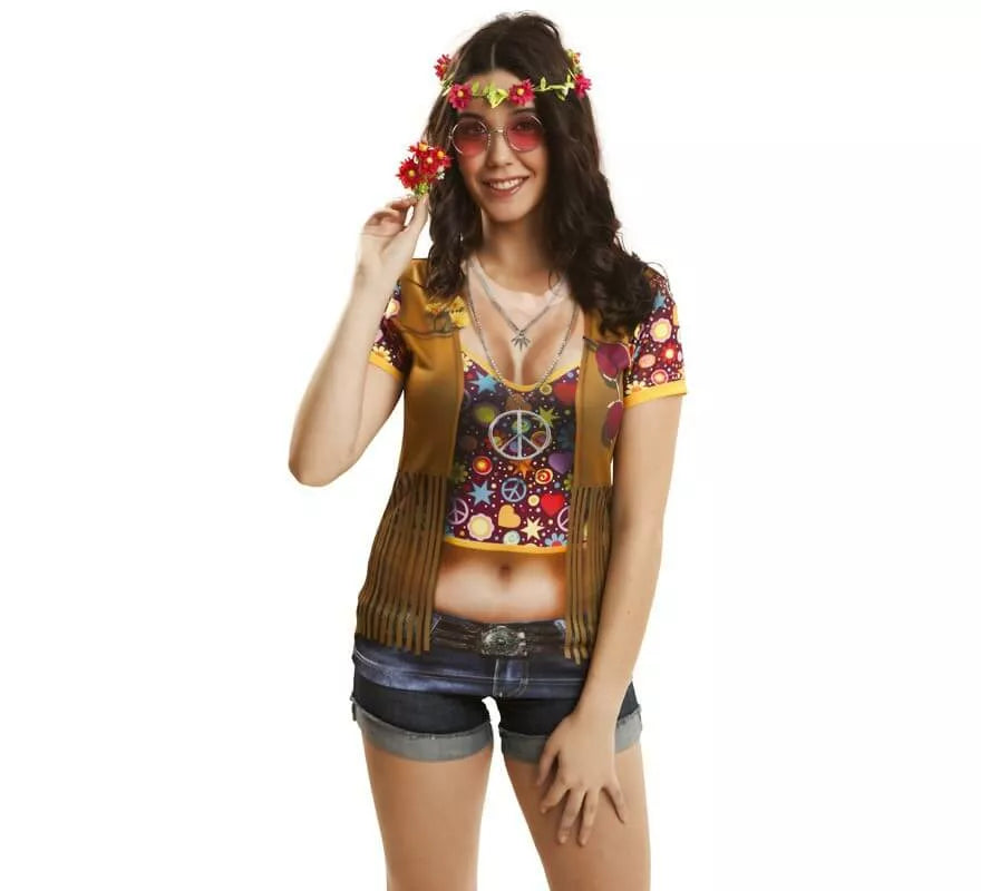 Translation missing: es.Camiseta disfraz hippie para mujer