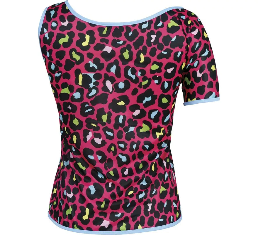Translation missing: es.Camiseta Leopardo multicolor Años 80 para mujer