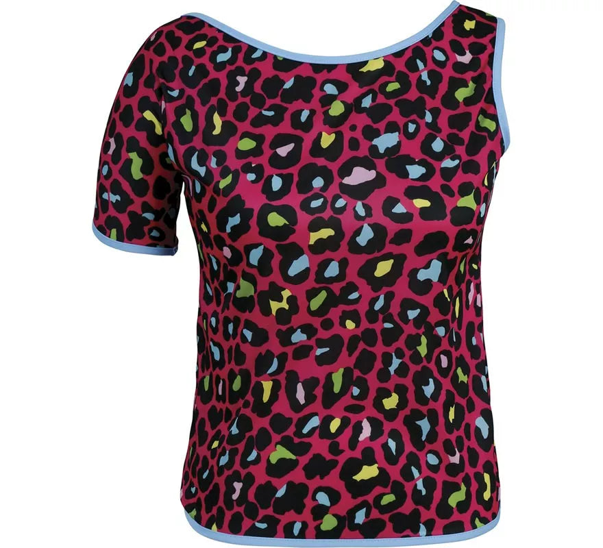 Translation missing: es.Camiseta Leopardo multicolor Años 80 para mujer