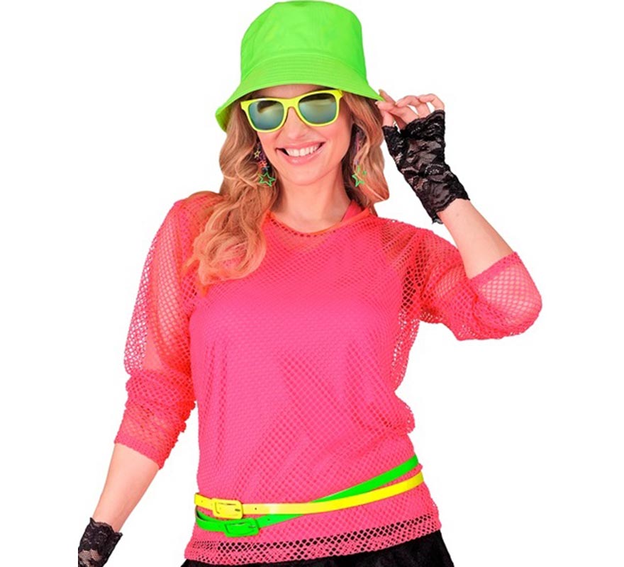 Translation missing: es.Camiseta manga larga de Malla rosa neón para mujer