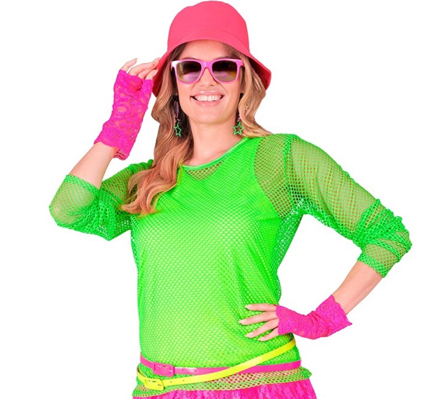 Translation missing: es.Camiseta manga larga de Malla verde neón para mujer