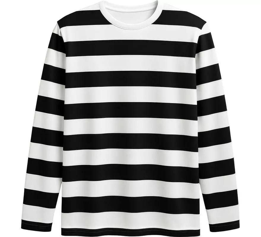 Camiseta Mimo o Preso a Rayas blancas y negras para hombre