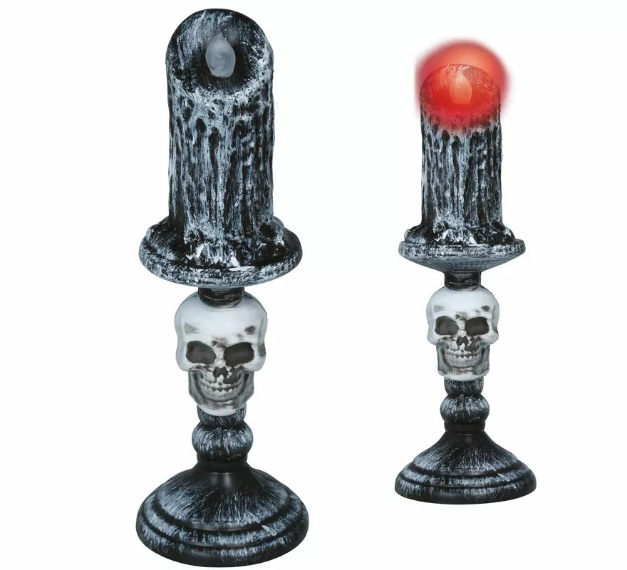 Candelabro Calavera con Luz de 26 cm