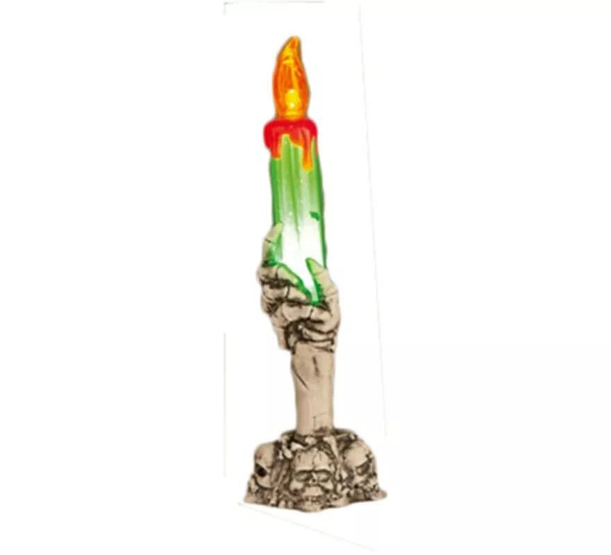 Translation missing: es.Candelabro con Calaveras y mano de Esqueleto de 21 cm