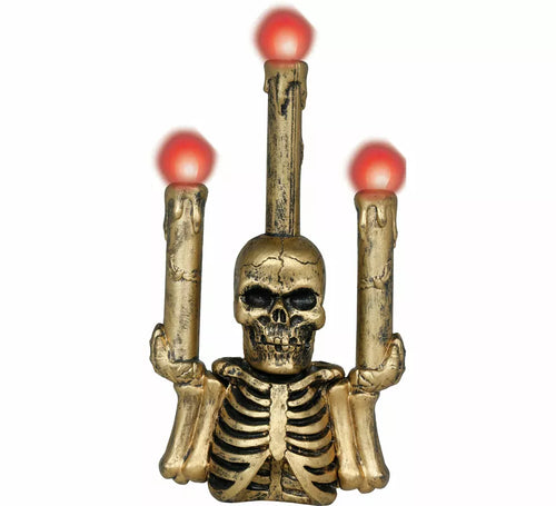 Candelabro Esqueleto dorado con Luz de 26 cm