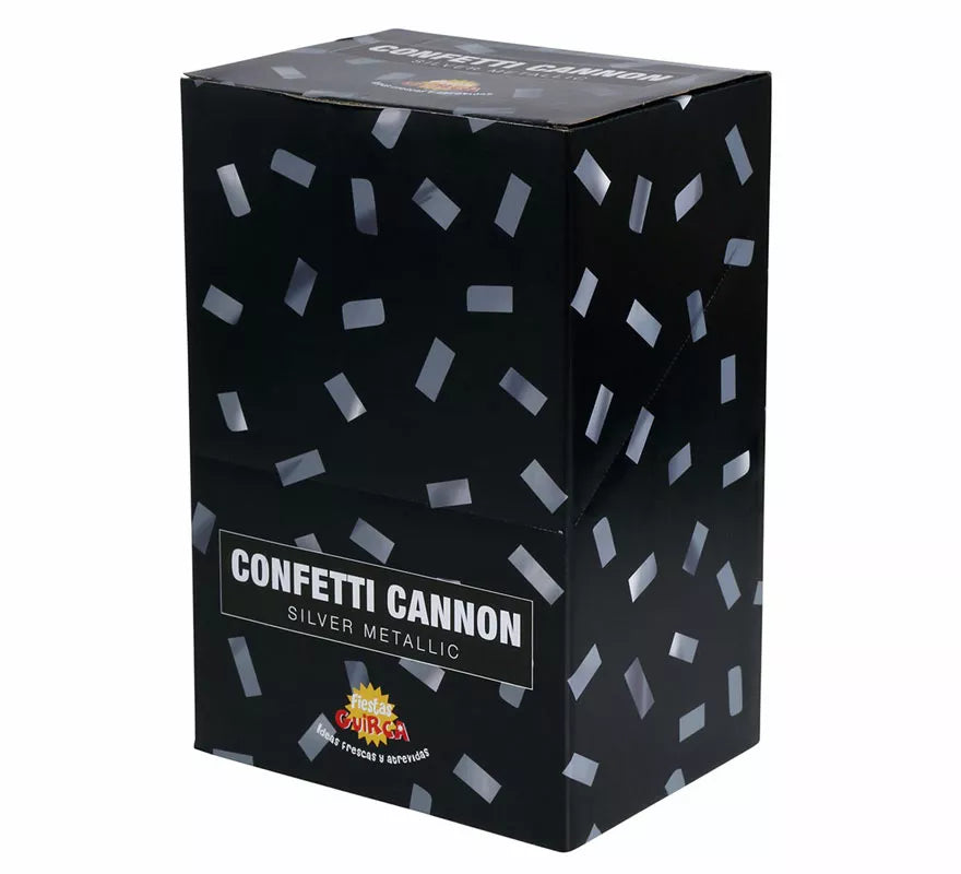 Translation missing: es.Cañón Confetti Kabuki Metálico Plata de 30 cm
