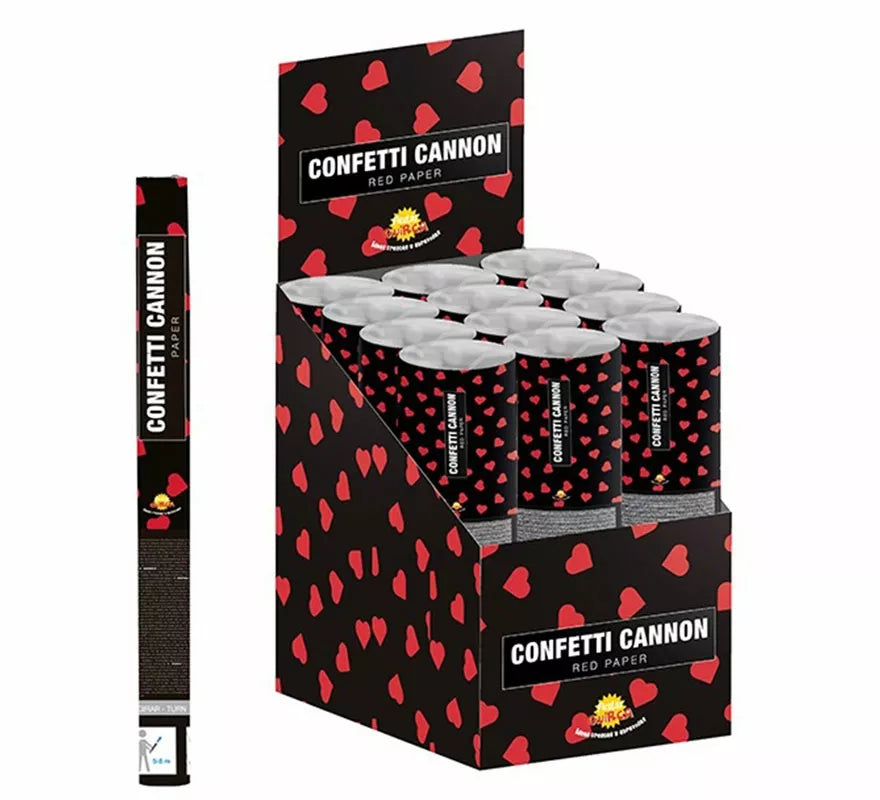 Translation missing: es.Cañón Kabuki Confetti Corazones Rojos de Papel de 40 cm