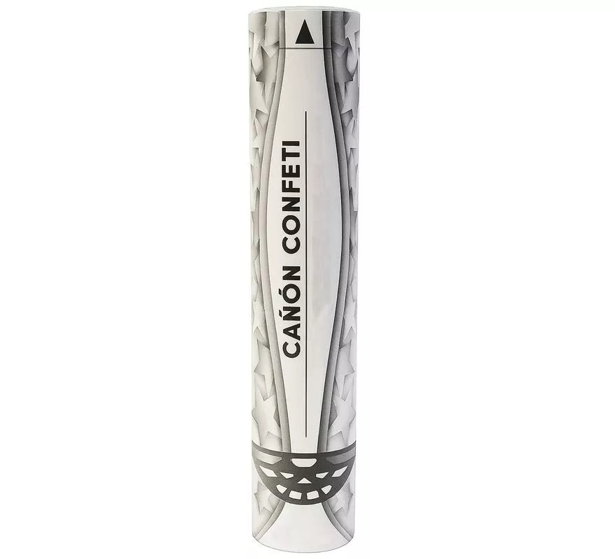 Cañón Kabuki de Confetti de Estrellas color Plata de 30 cm