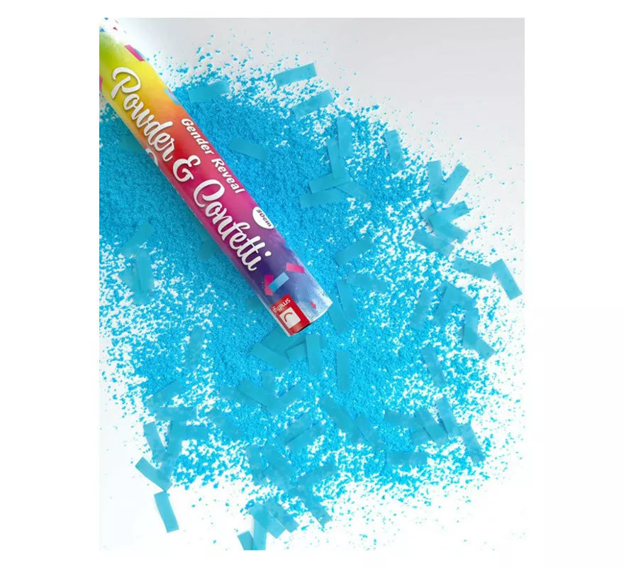 Translation missing: es.Cañón Kabuki de Polvo y Confetti Azul para revelación de género de 30 cm