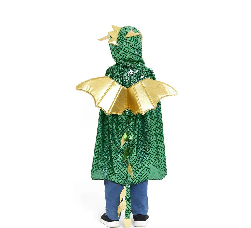 Translation missing: es.Capa de Dragón verde con capucha y alas infantil