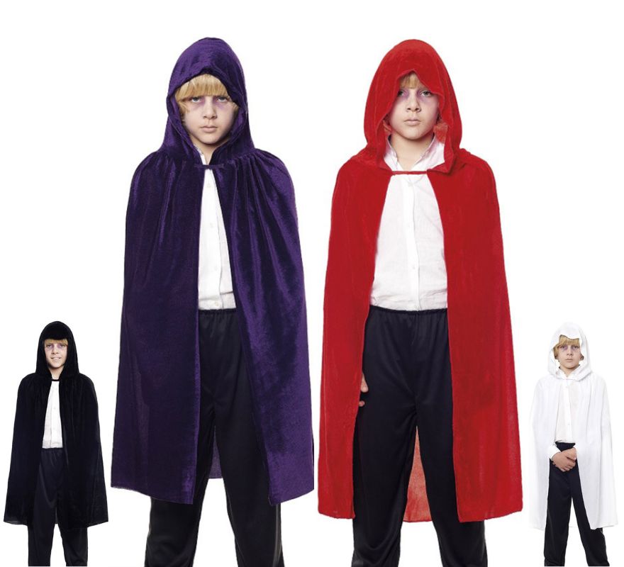 Translation missing: es.Capa Infantil 90 cm Terciopelo con Capucha en varios colores