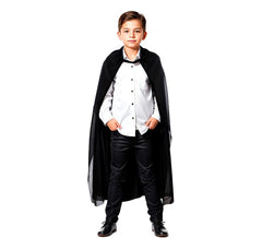 Capa negra con capucha infantil de 100 cm