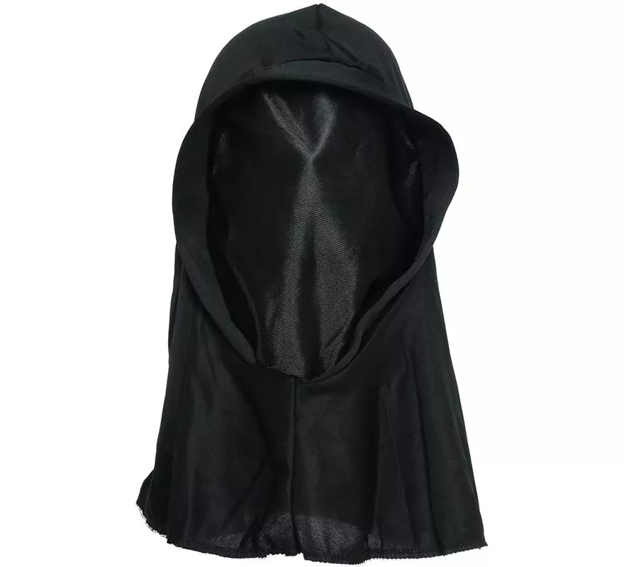 Capucha negra de tela para Halloween