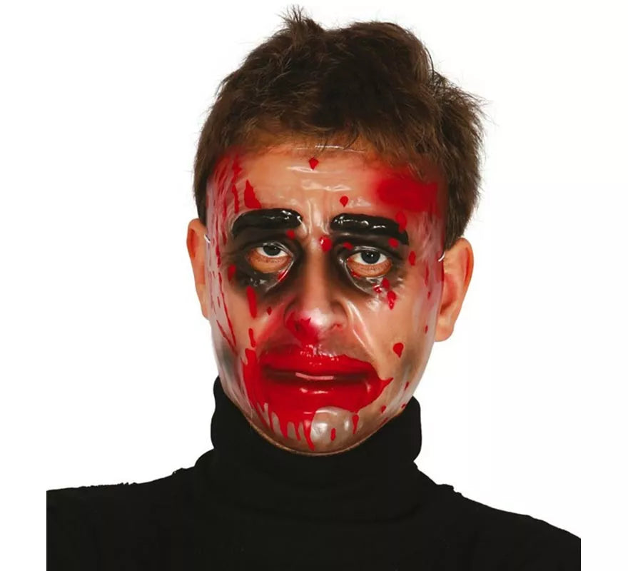 Translation missing: es.Careta de hombre Zombie transparente con sangre