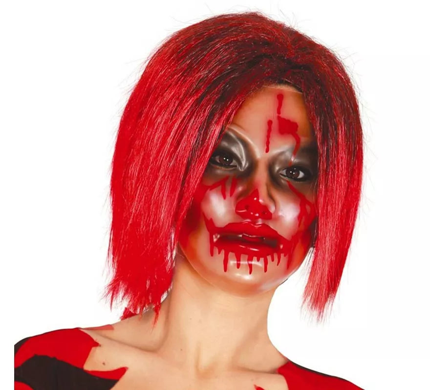 Translation missing: es.Careta de mujer Zombie transparente con sangre