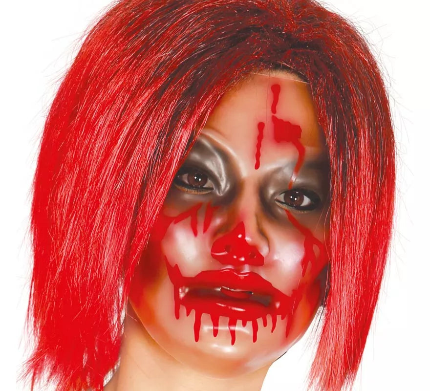 Translation missing: es.Careta de mujer Zombie transparente con sangre