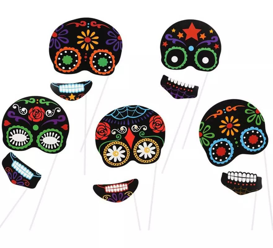 Translation missing: es.Caretas del Día de los Muertos para Photocall