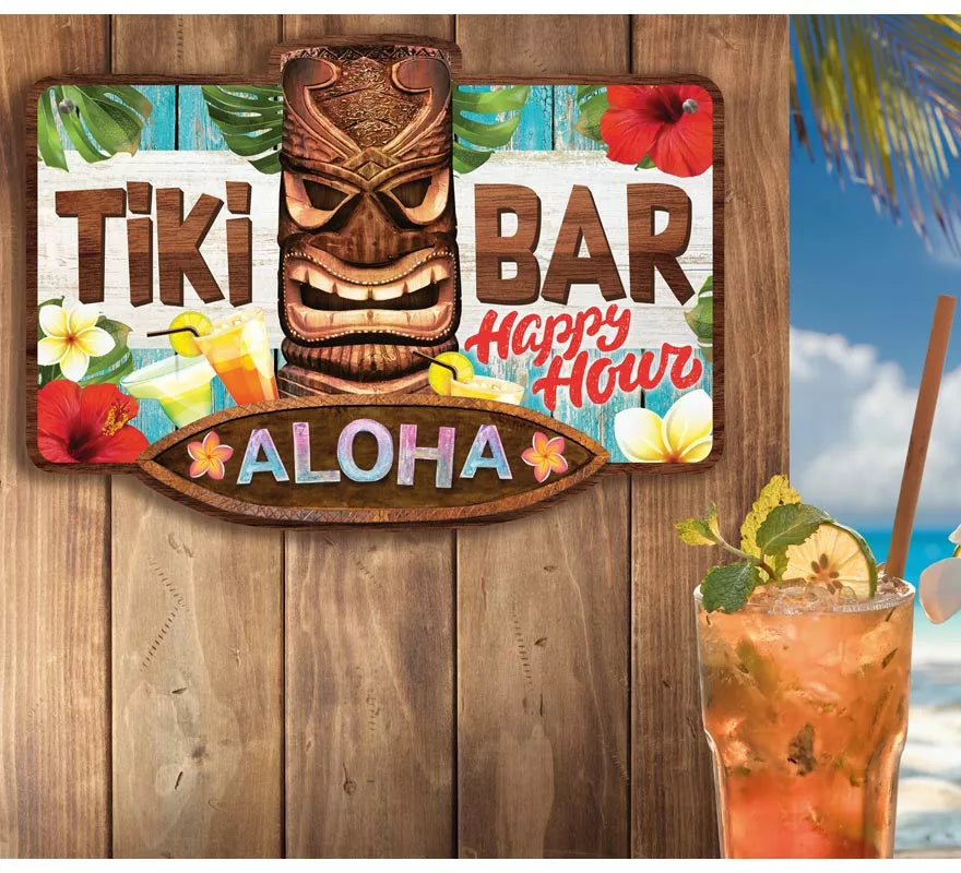 Translation missing: es.Cartel Tiki Bar Aloha de 25x35 cm