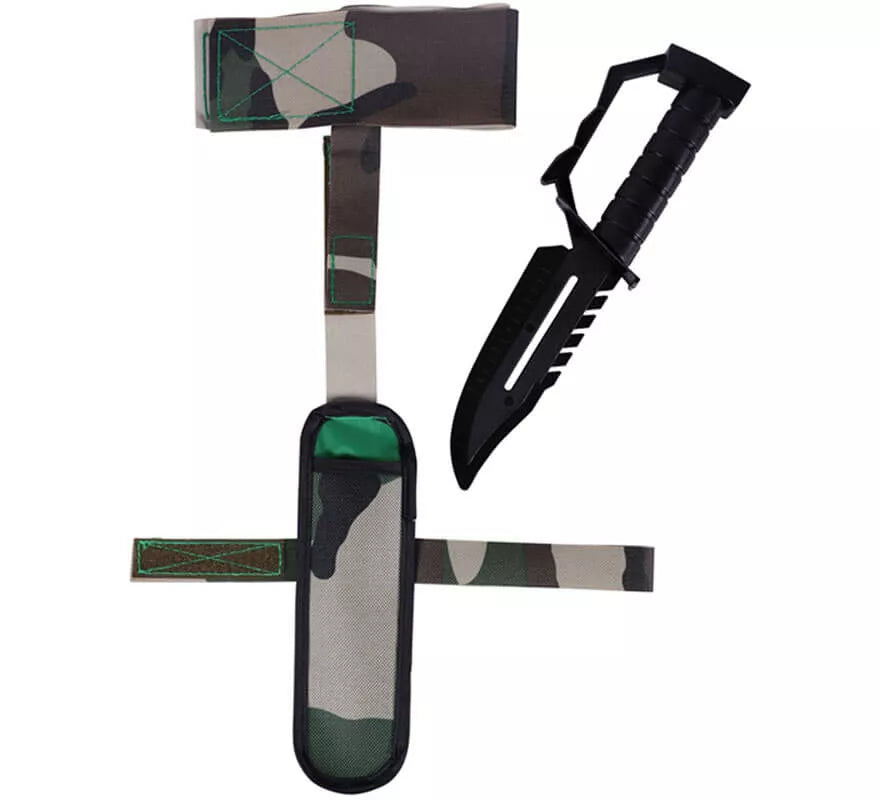 Cartuchera con Cuchillo de combate 28x6 cm