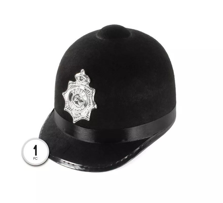 Translation missing: es.Casco de Policía Inglés negro adulto