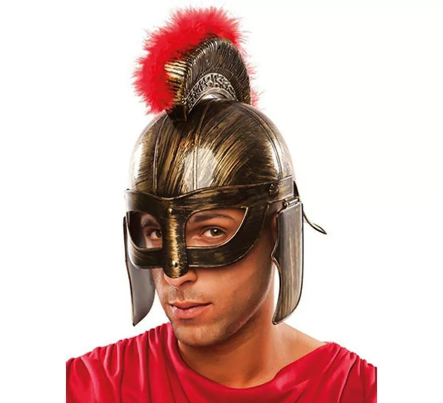 Translation missing: es.Casco de Romano Dorado con pelo rojo
