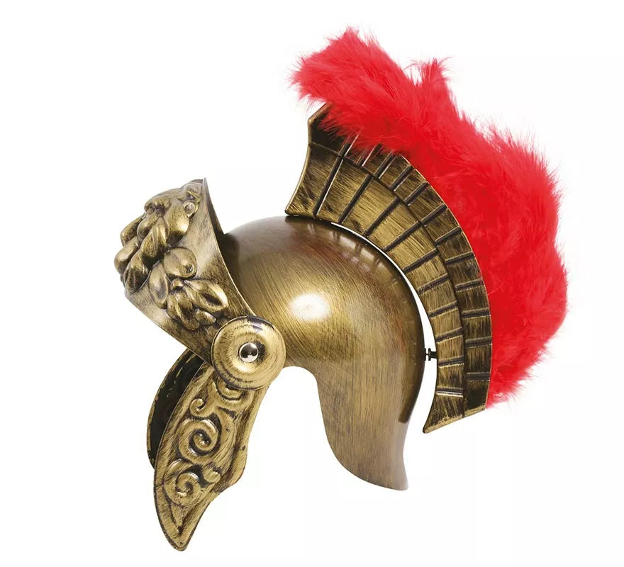 Translation missing: es.Casco de Romano Dorado con Plumas para niño