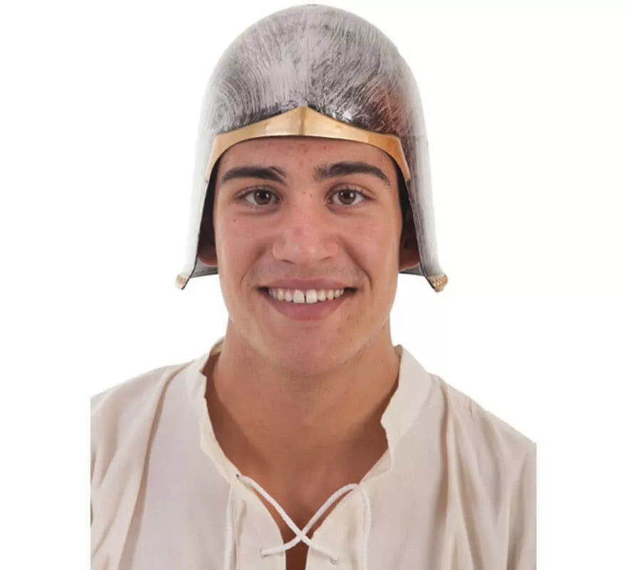 Translation missing: es.Casco de Soldado Medieval Plateado y Dorado