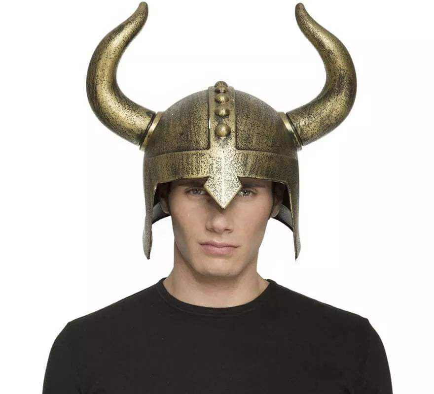 Translation missing: es.Casco de Vikingo con cuernos color Bronce