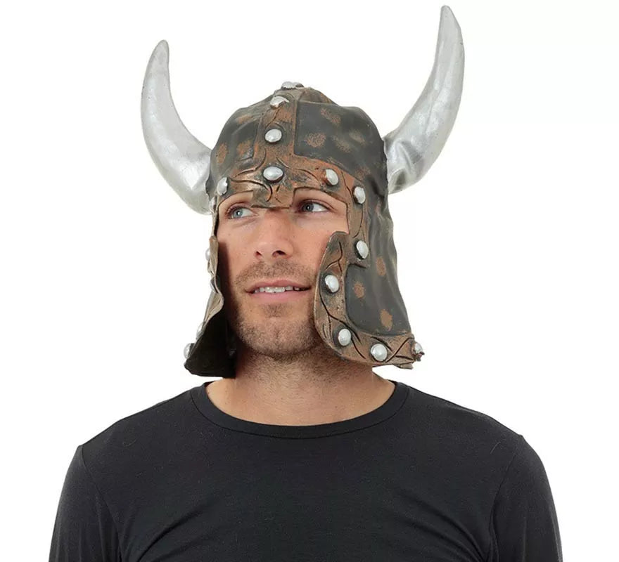 Translation missing: es.Casco de Vikingo cuernos blancos de látex