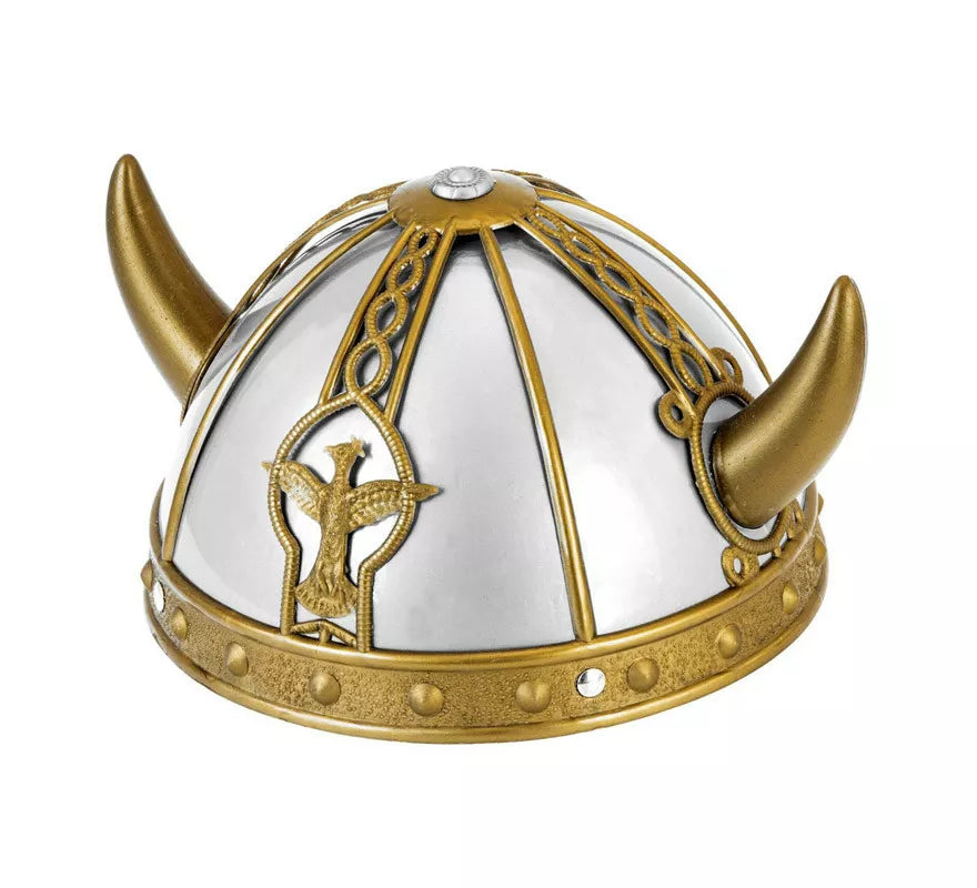 Translation missing: es.Casco Vikingo o Galo de Plástico Duro Dorado